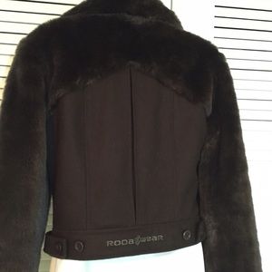 Chocolate Faux Fur and Wool Moca Wear Jacket