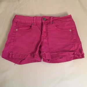 American Eagle Outfitters Midi pink denim shorts