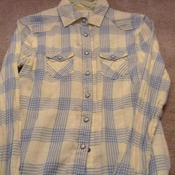 American Eagle snap plaid shirt.