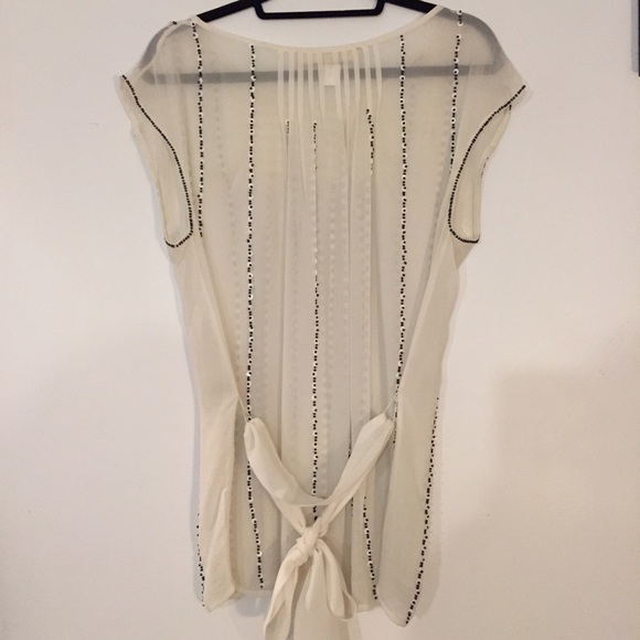 Anthropologie White Silk Sheet Top - Picture 2 of 3