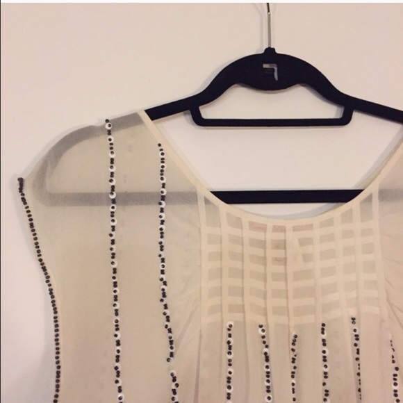 Anthropologie White Silk Sheet Top - Picture 3 of 3