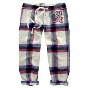 Aeropostale Cropped Plaid Sweatpants