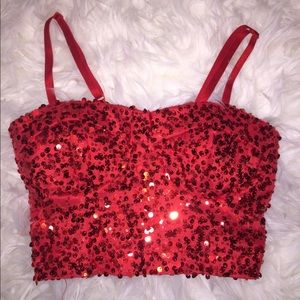 Red crop top