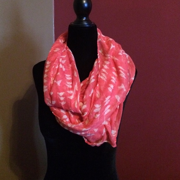 Coral print infinity scarf