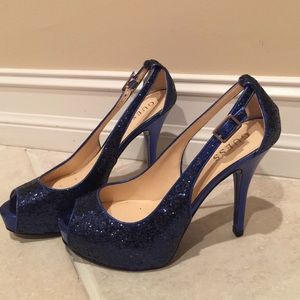 Blue Guess Platform Heels
