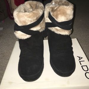 Wedge Fur ankle booties