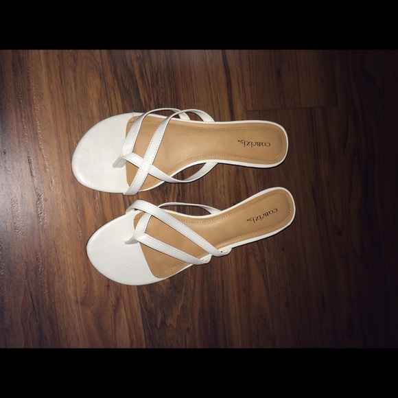 white sandals