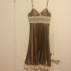 Bronze pleated Betsey Johnson dress