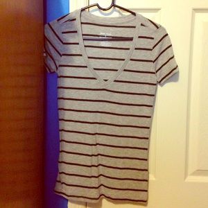 Wet Seal V-Neck Striped Tee