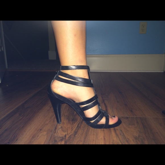 black strappy heels