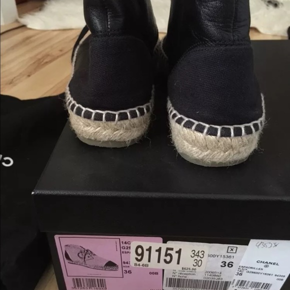 Chanel high top espadrilles black size 36 - Picture 2 of 4