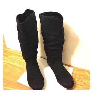 Black suede boots. Worn on occasions.