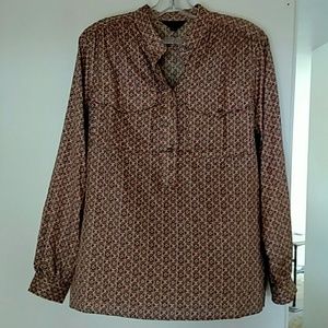 Beautiful 100% silk long sleeve blouse/LL Bean