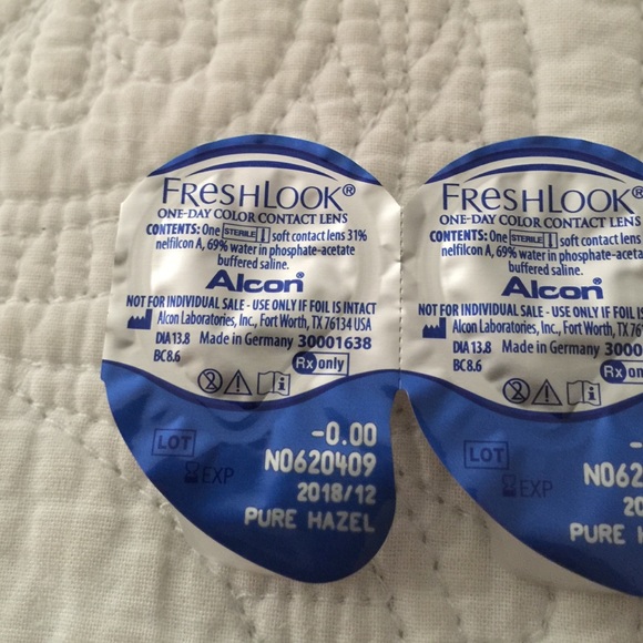 FreshLook Pure Hazel contact lenses. Two pairs.