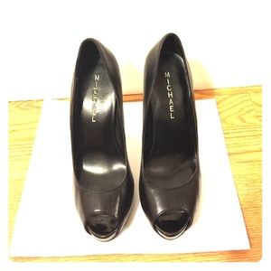 Black peep toe heels