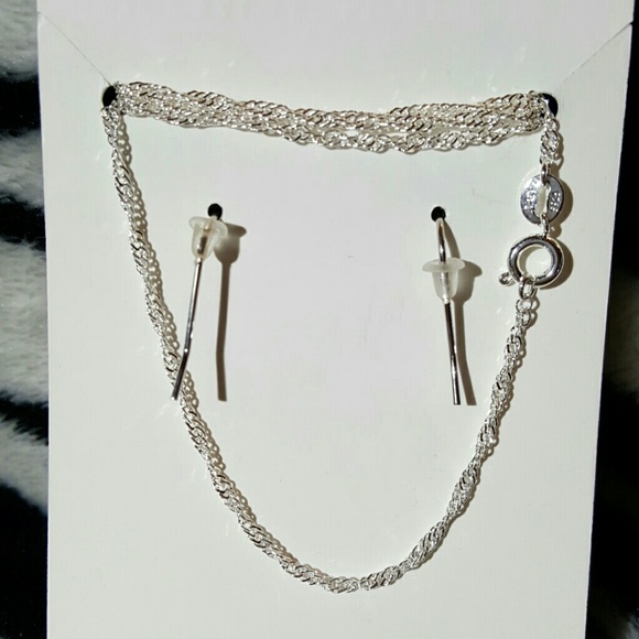 White Fire Opal Necklace and Earring Set - Picture 2 of 7