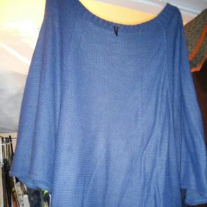 Blue Dolman Sleeve Sweater