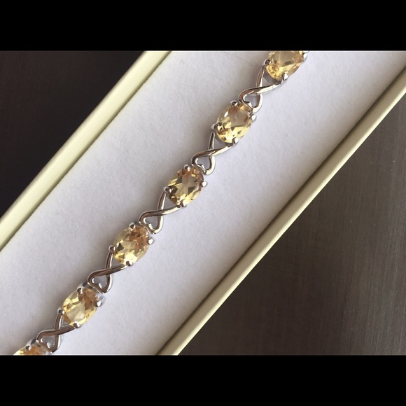 10 CT Citrine and Sterling Silver bracelet - Picture 2 of 4