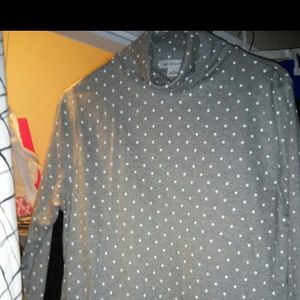 Gray with white polka dots turtleneck