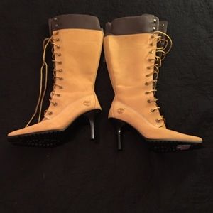 Timberland knee high heel boot.