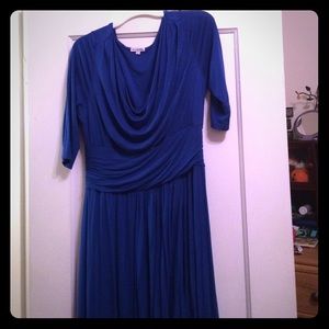Kiyonna Blue Draped in Class jersey dress