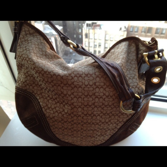 Authentic Brown Coach Mini Logo Bag - Picture 1 of 4