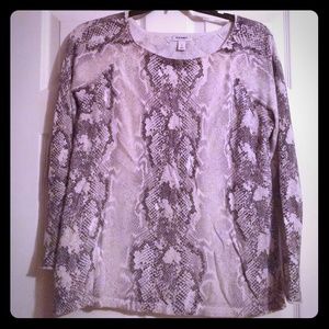 Snakeskin pattern thin sweater