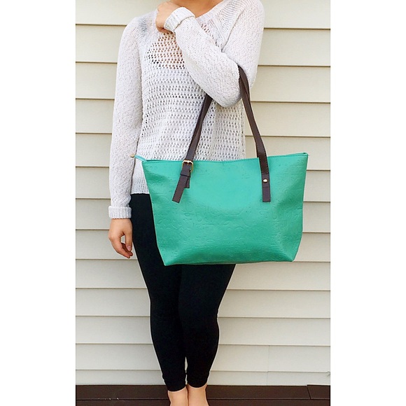 ON HOLD. Mint Green Tote with Intricate Details!