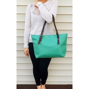 ON HOLD. Mint Green Tote with Intricate Details!