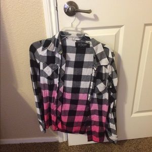 Plaid ombré top