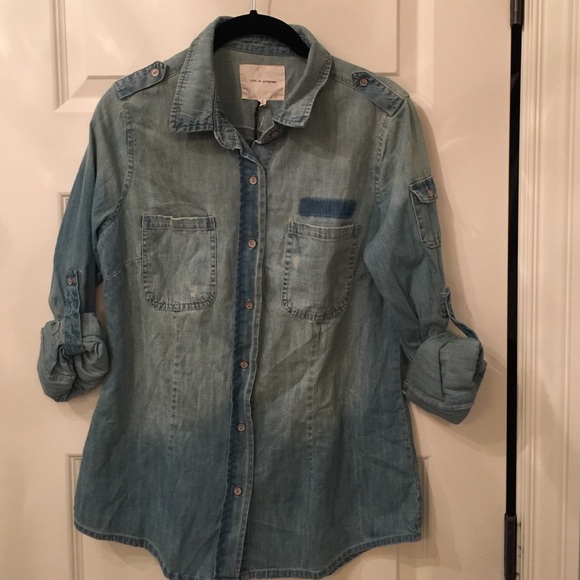 Denim chambray button-up