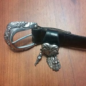 Brighton black croc belt. medium