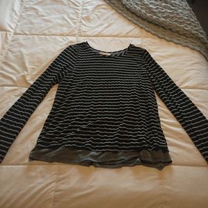 Black/Grey Stripes Long Sleeve Shirt