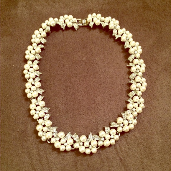 Anne Taylor Pearl and Rhinestone  Necklace