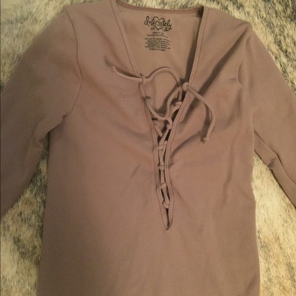 Lace up free people top