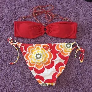 Red roxy 2 piece suit