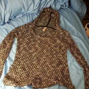 Black and white knit hoodie