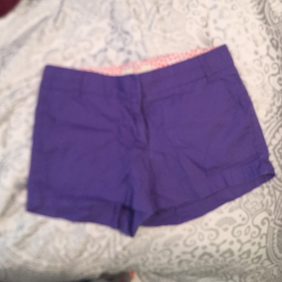 Purple j crew chino shorts