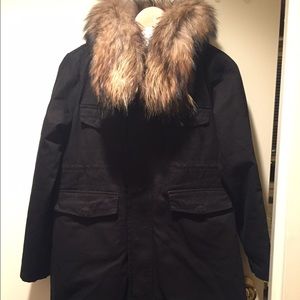 Black coat with pretty hat fur!!!