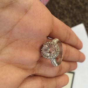 Silver diamond ring