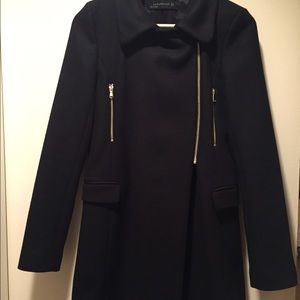 Zara coat with removable fur collar