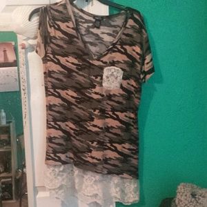 Camo lace top