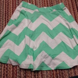 Green and white skirt