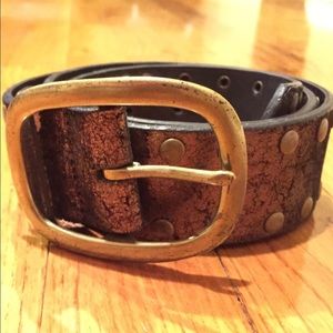 VIA SPIGA WEATHERED LEATHER BELT