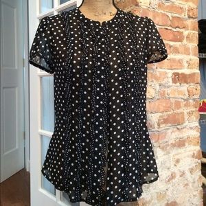 Ann Taylor LOFT polka dot blouse. Button up