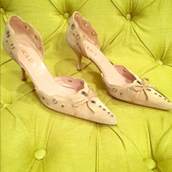 EUC Beige suede Prada heels