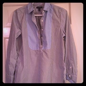 NWT J CREW HALF BUTTON UP STRIPE SHIRT SIZE 4