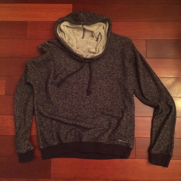 Navy Cowl Cable Knit Sweater