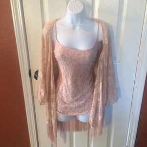 Kimono and matching lace cami