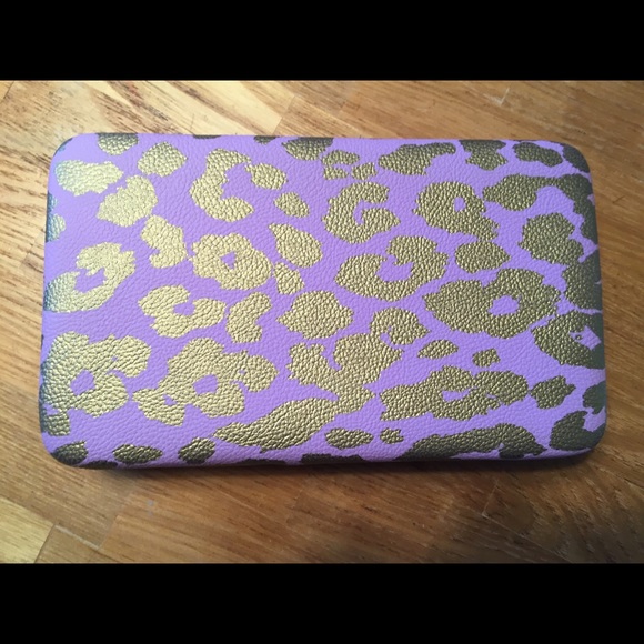 Purple and Gold Cheetah Print Clutch